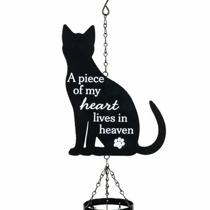 Memorial Decorative Wind Chime, Metal, Lasercut Cat | Plow & Hearth