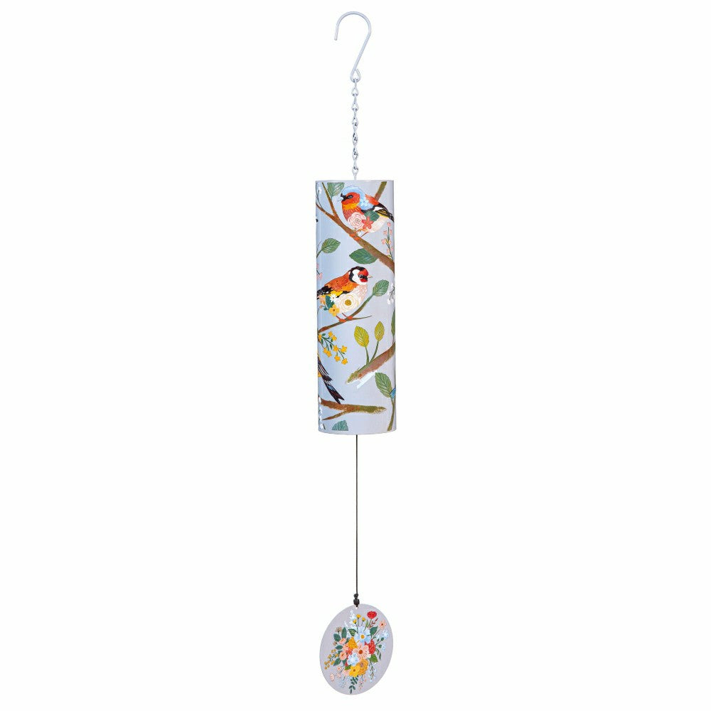 What Shed Wind Chime, Metal, Birds on Branches Cylinder Chime, 36" H | Plow & Hearth