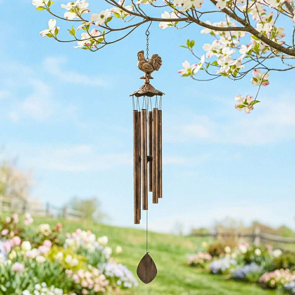 Hillside Pasture Wind Chime, Metal, Rooster | Plow & Hearth