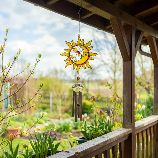 Decorative Wind Chime, Metal, Sun | Plow & Hearth