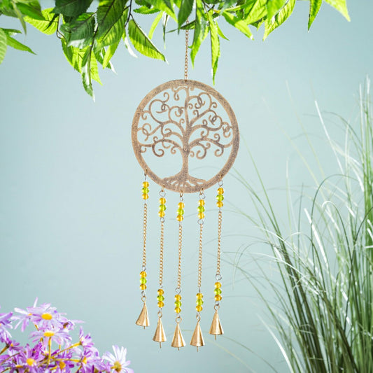 Petal & Plow Wind Chime, Metal, Tree of Life with Decorative Beads | Plow & Hearth