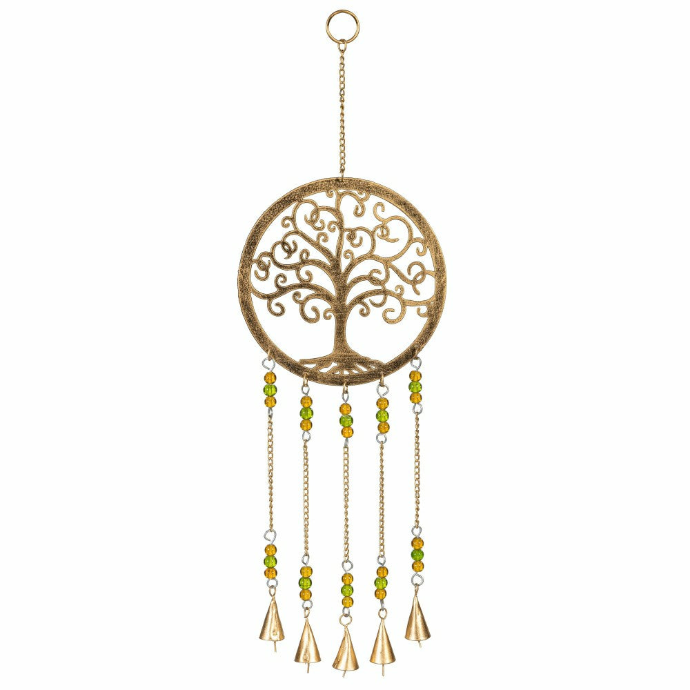 Petal & Plow Wind Chime, Metal, Tree of Life with Decorative Beads | Plow & Hearth
