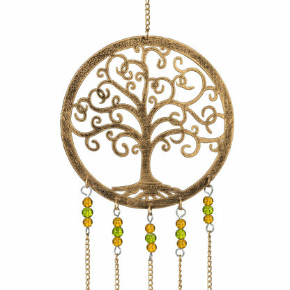 Petal & Plow Wind Chime, Metal, Tree of Life with Decorative Beads | Plow & Hearth