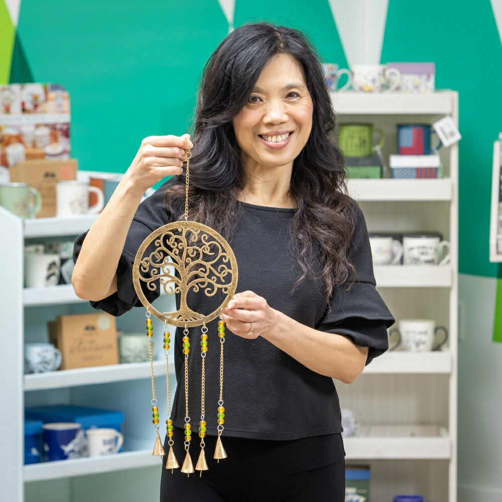 Petal & Plow Wind Chime, Metal, Tree of Life with Decorative Beads | Plow & Hearth