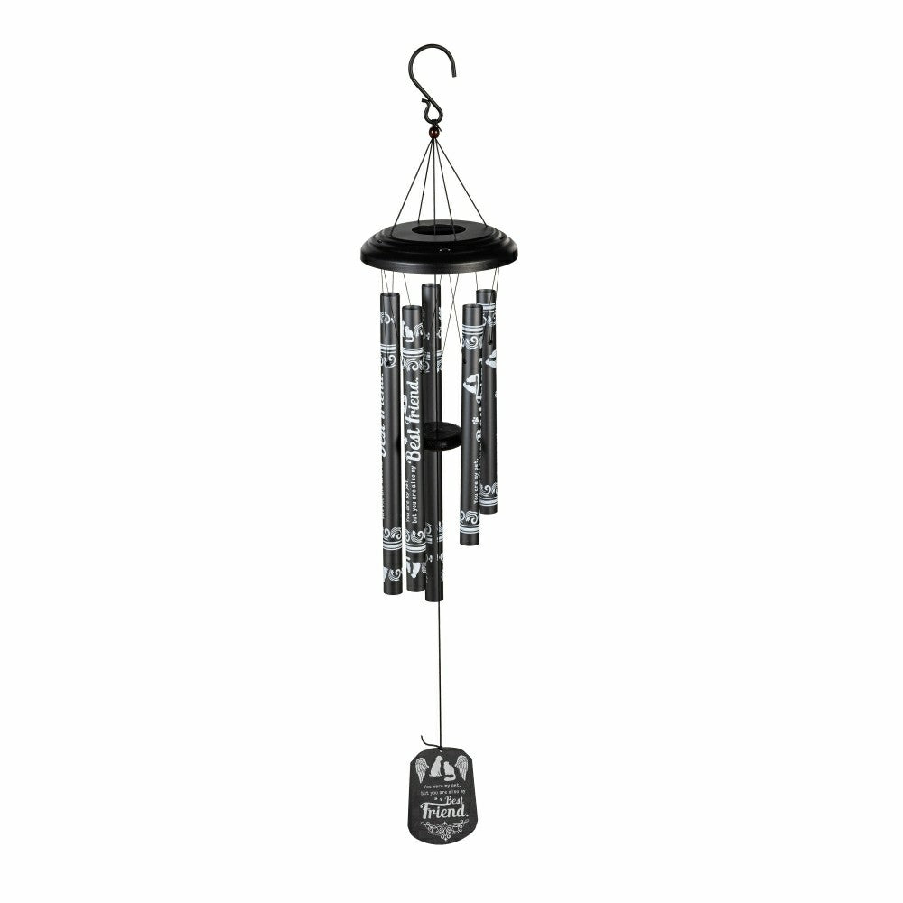 Avria Hand-Tuned Wind Chime, Metal, "Best Friend", 42" | Plow & Hearth