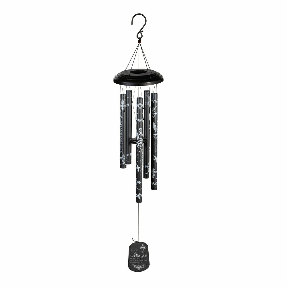 Avria Hand-Tuned Wind Chime, Metal, "Miss You", 42" | Plow & Hearth