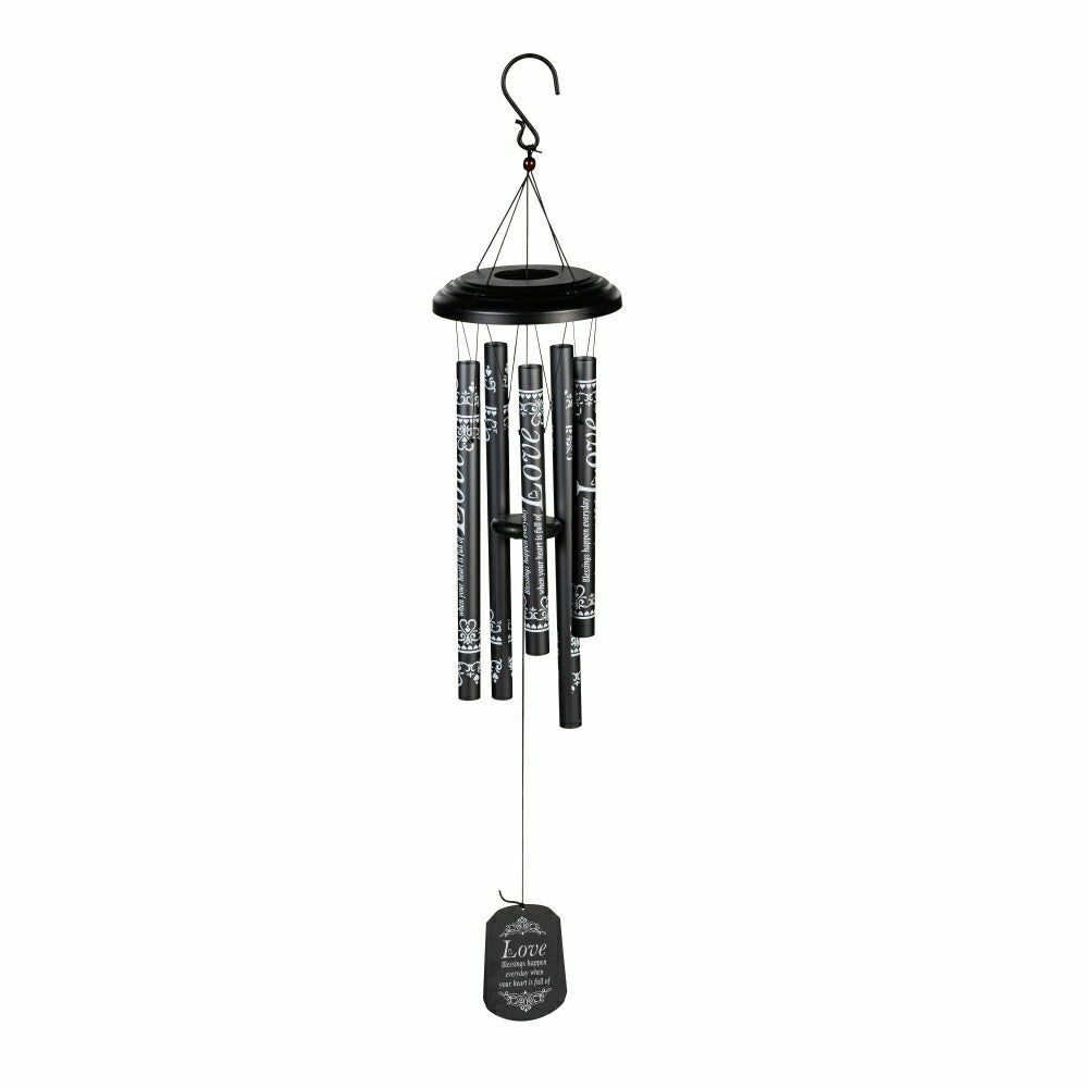 Avria Hand-Tuned Wind Chime, Metal, "Love", 42" | Plow & Hearth