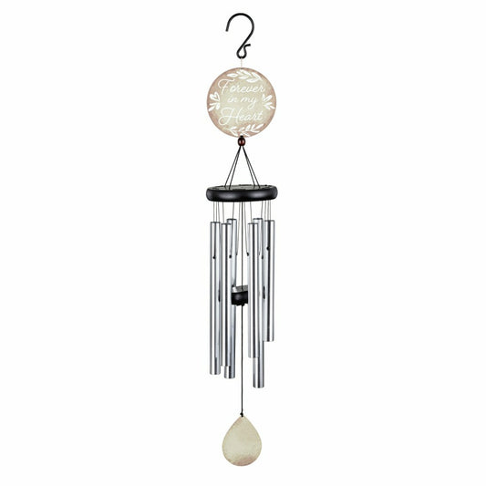 Avria Metal Hand-Tuned Wind Chime, "Forever In My Heart", 27" | Plow & Hearth