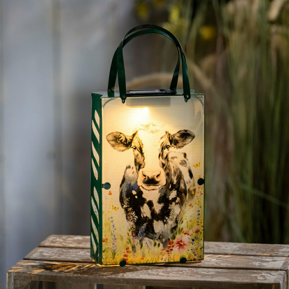 Hillside Pasture Outdoor Lamp & Lighting Metal and Glass Cow Bag Shape | Plow & Hearth