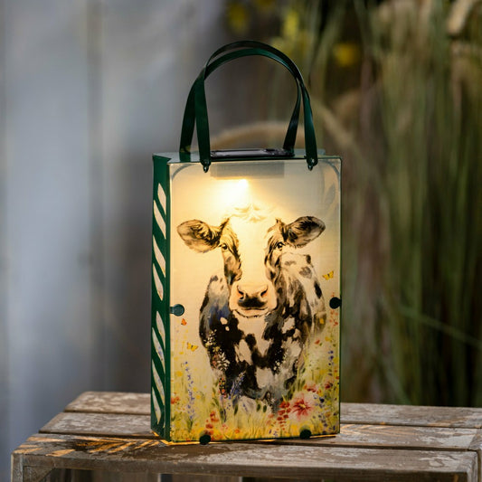 Hillside Pasture Outdoor Lamp & Lighting Metal and Glass Cow Bag Shape | Plow & Hearth