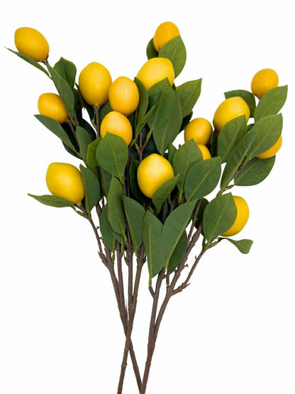 Artificial Lemon Stems - Bundle of 3 | Plow & Hearth