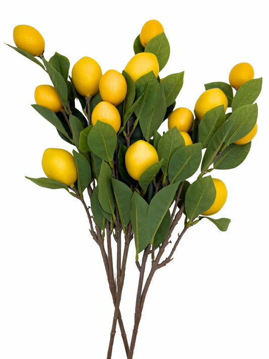 Artificial Lemon Stems - Bundle of 3 | Plow & Hearth