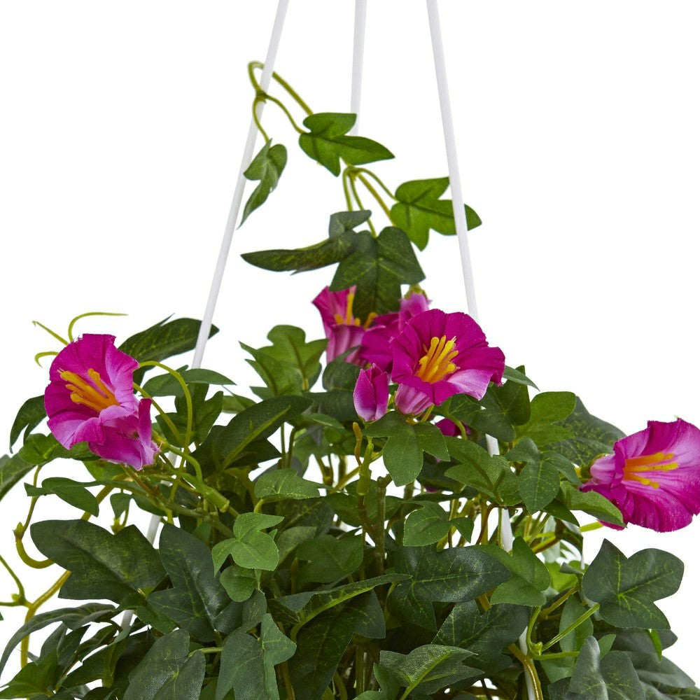 30” Petunia Hanging Basket Artificial Plant | Plow & Hearth
