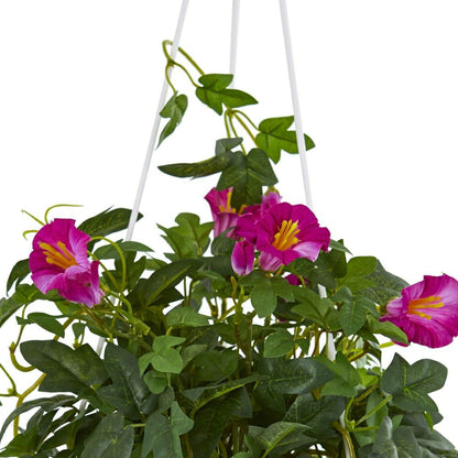 30” Petunia Hanging Basket Artificial Plant | Plow & Hearth