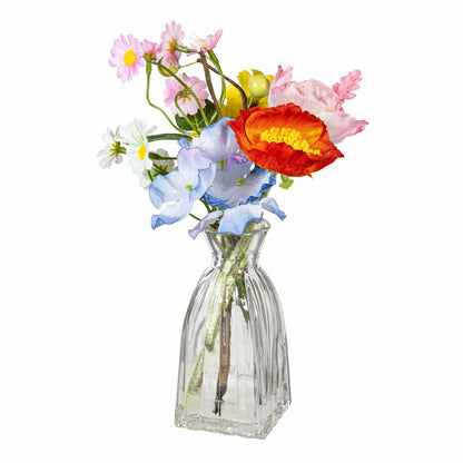 Hillside Pasture Faux Floral Table Decor Artificial in Glass Vase, 8.2 | Plow & Hearth