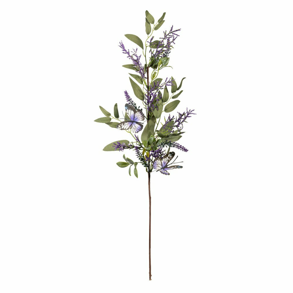 Cottage Garden Stem Artificial Lavender with Butterflies, 25"L | Plow & Hearth