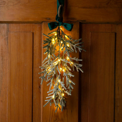 Misty Pine Lighted Holiday Greenery Swag | Plow & Hearth