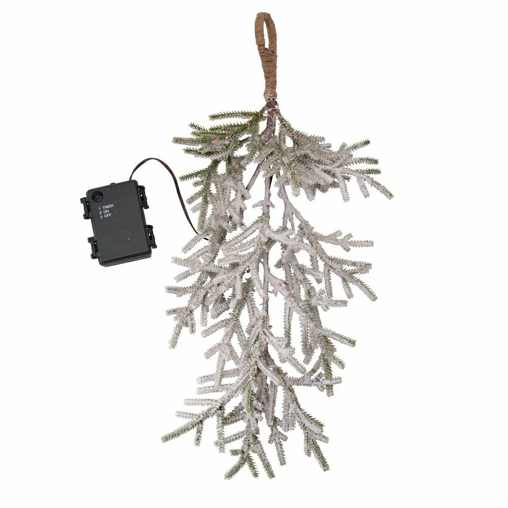 Misty Pine Lighted Holiday Greenery Swag | Plow & Hearth