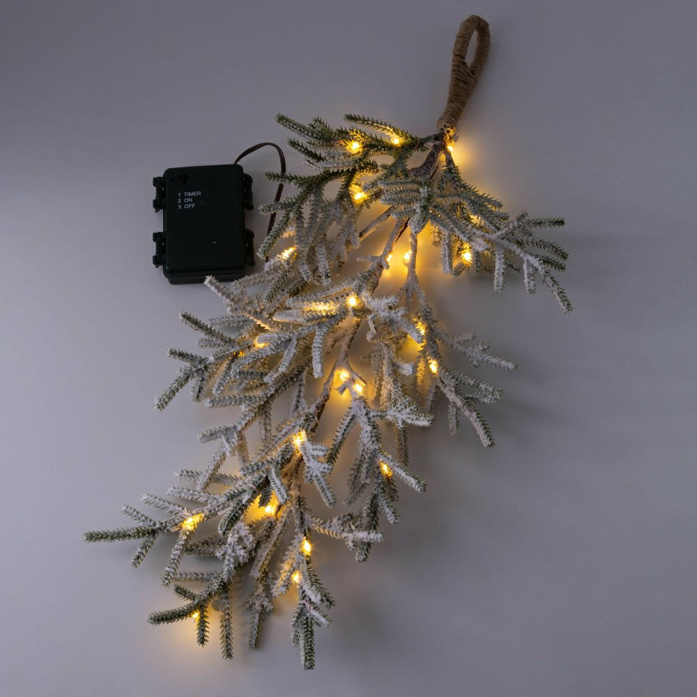 Misty Pine Lighted Holiday Greenery Swag | Plow & Hearth