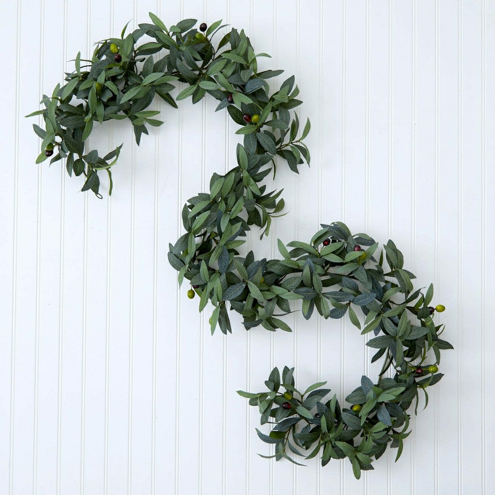 6.5’ Olive Artificial Garland | Plow & Hearth