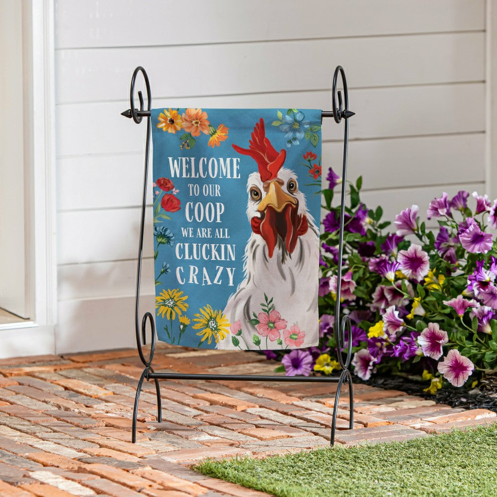 Petal & Plow Crazy Coop Suede Garden Flag | Plow & Hearth