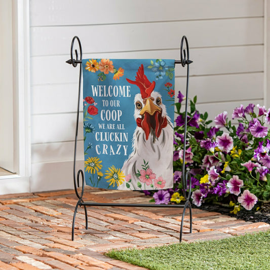 Petal & Plow Crazy Coop Suede Garden Flag | Plow & Hearth