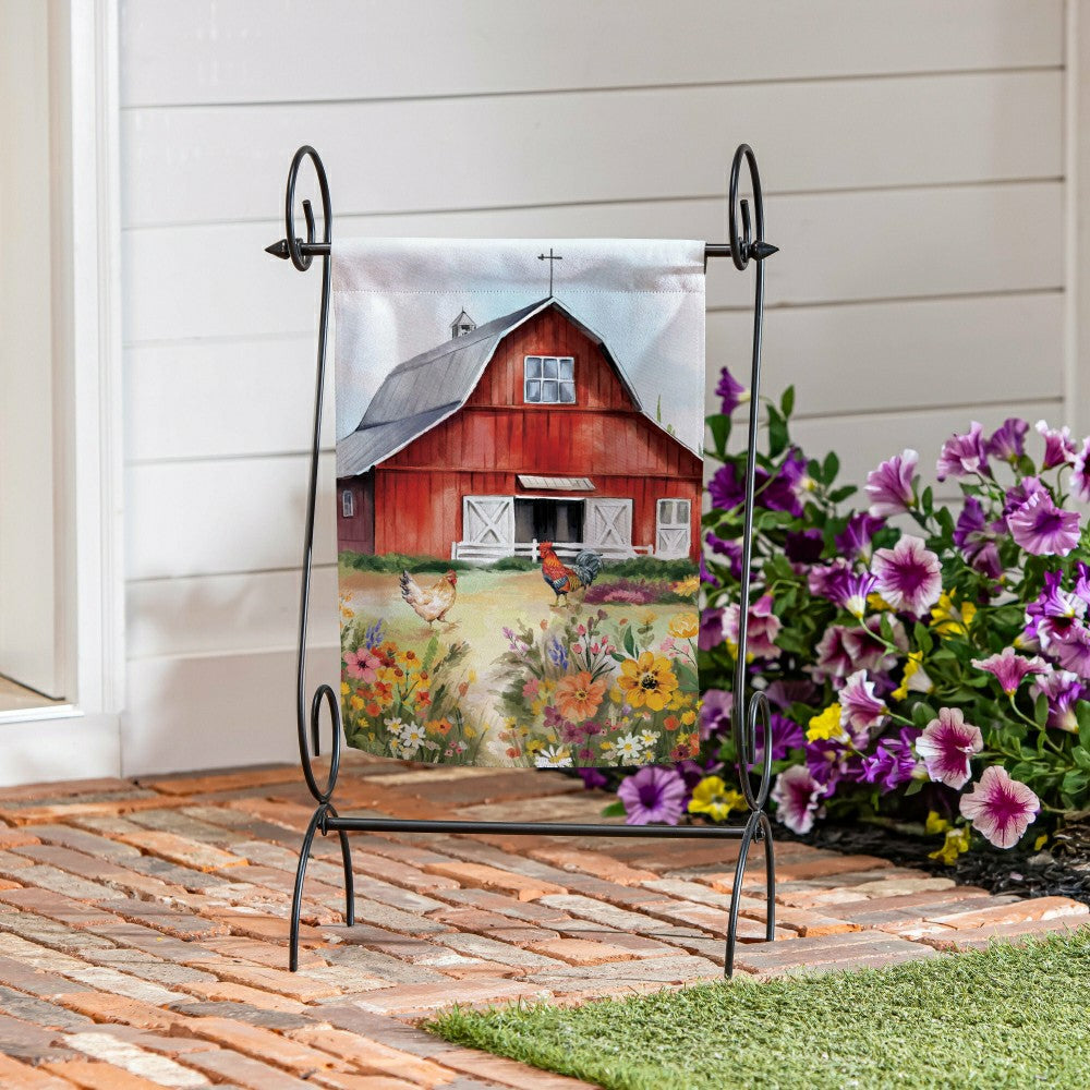 Hillside Pasture Barn Suede Garden Flag | Plow & Hearth