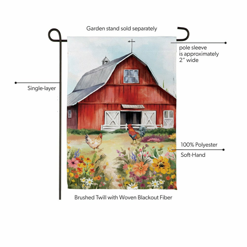 Hillside Pasture Barn Suede Garden Flag | Plow & Hearth