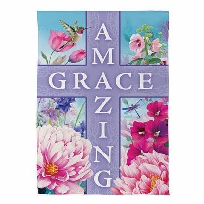 Amazing Grace Cross Suede Garden Flag | Plow & Hearth
