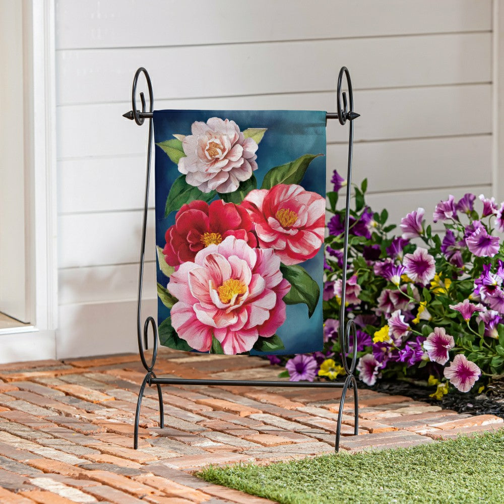 Multicolor Camellias Suede Garden Flag | Plow & Hearth