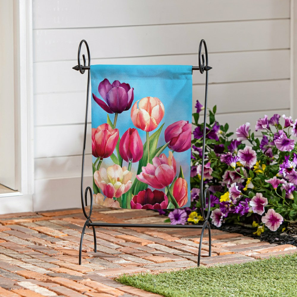 Tulip Palooza Suede Garden Flag | Plow & Hearth