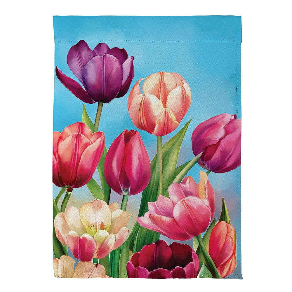Tulip Palooza Suede Garden Flag | Plow & Hearth