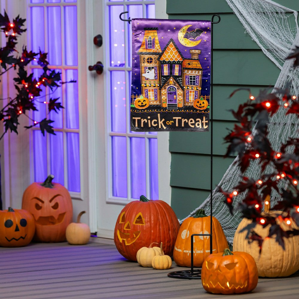 Trick or Sweets Lustre Garden Flag | Plow & Hearth