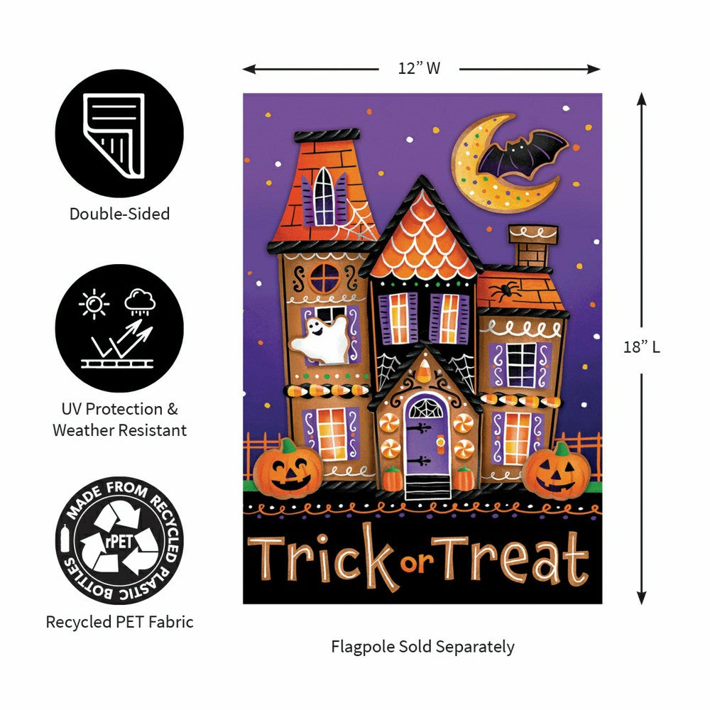 Trick or Sweets Lustre Garden Flag | Plow & Hearth