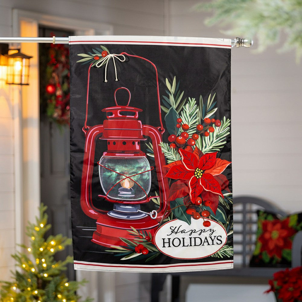 Christmas Carriage Lantern Applique House Flag | Plow & Hearth
