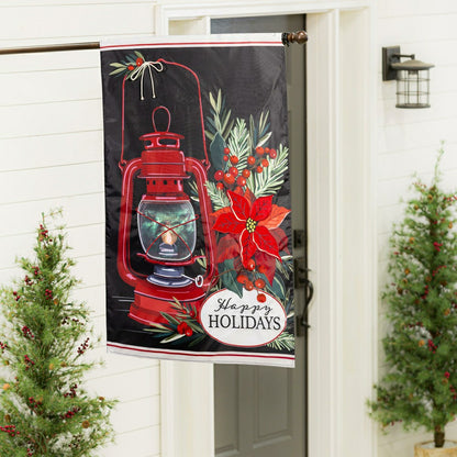 Christmas Carriage Lantern Applique House Flag | Plow & Hearth