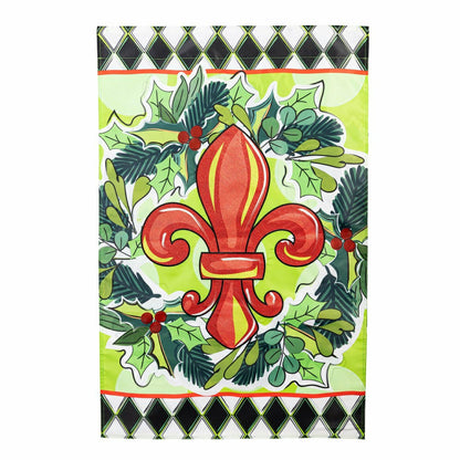 Holiday Fleur De Lis Applique House Flag | Plow & Hearth