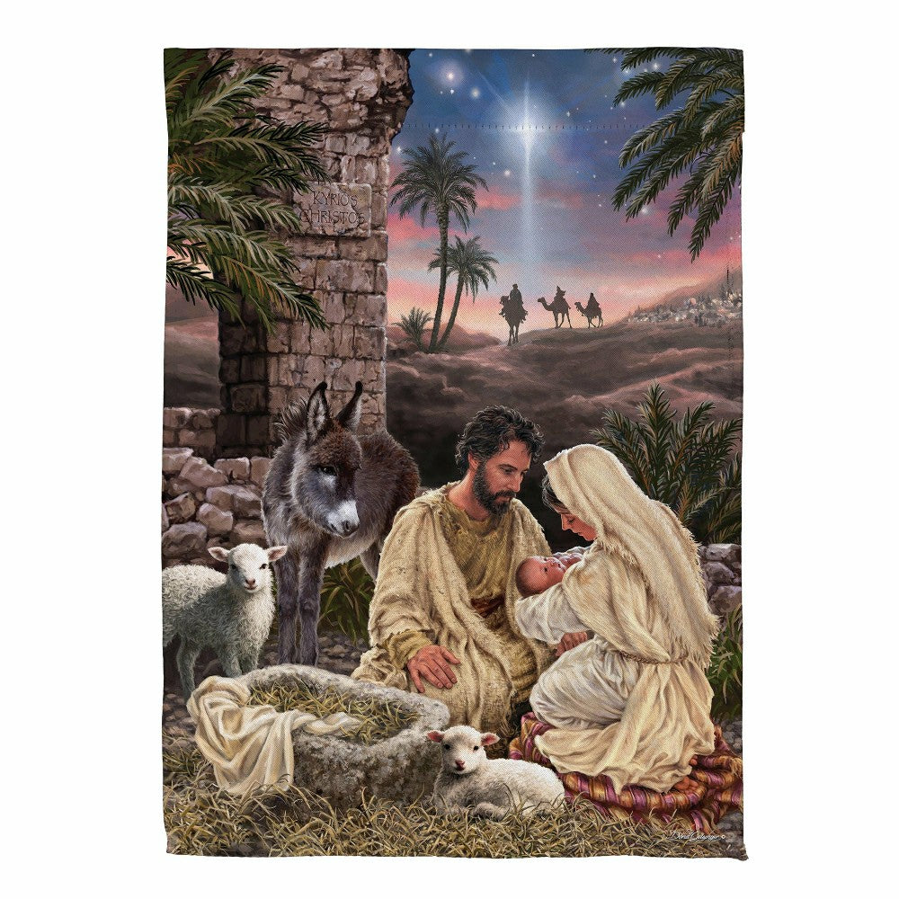 Brilliant Nativity Suede House Flag | Plow & Hearth