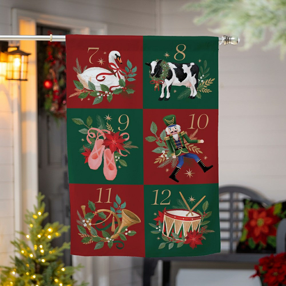 12 Days of Christmas Suede House Flag | Plow & Hearth