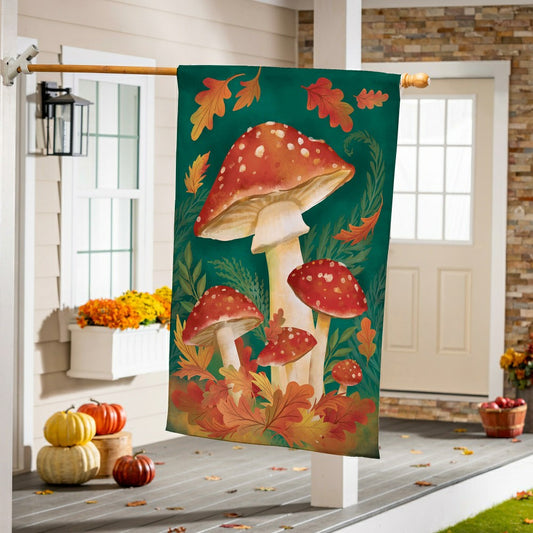 Fungi For Fall Suede House Flag | Plow & Hearth