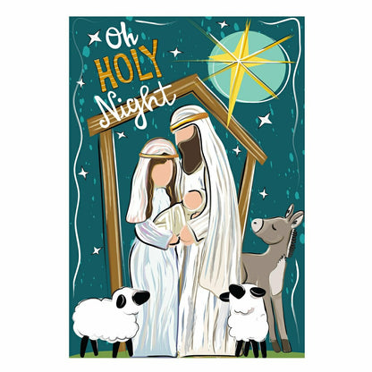 Oh Holy Night Burlap House Flag | Plow & Hearth