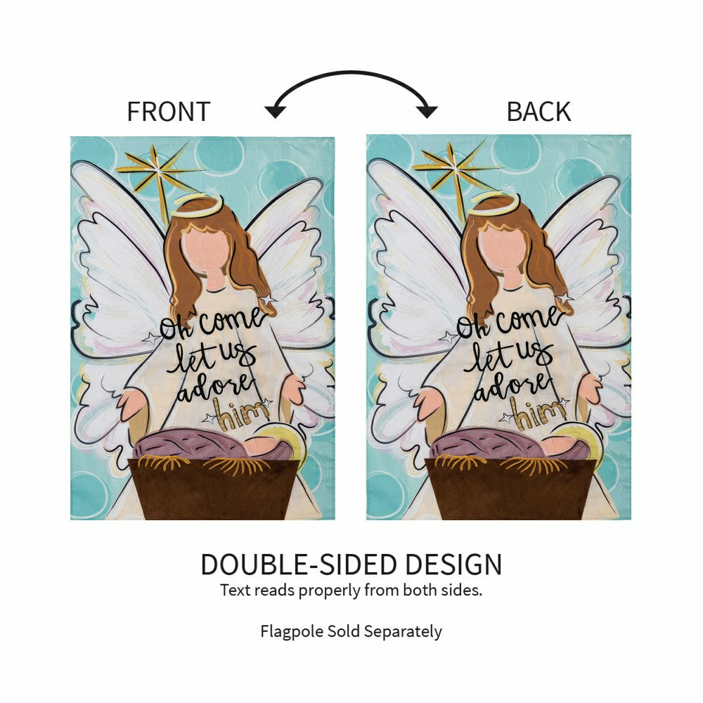 Oh Come Let Us Adore Him Applique House Flag | Plow & Hearth