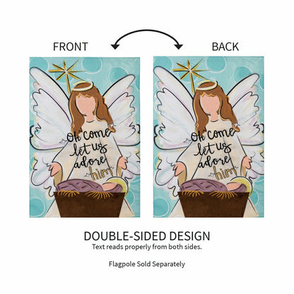 Oh Come Let Us Adore Him Applique House Flag | Plow & Hearth
