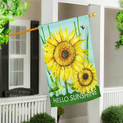 Hello Sunshine Burlap House Flag | Plow & Hearth