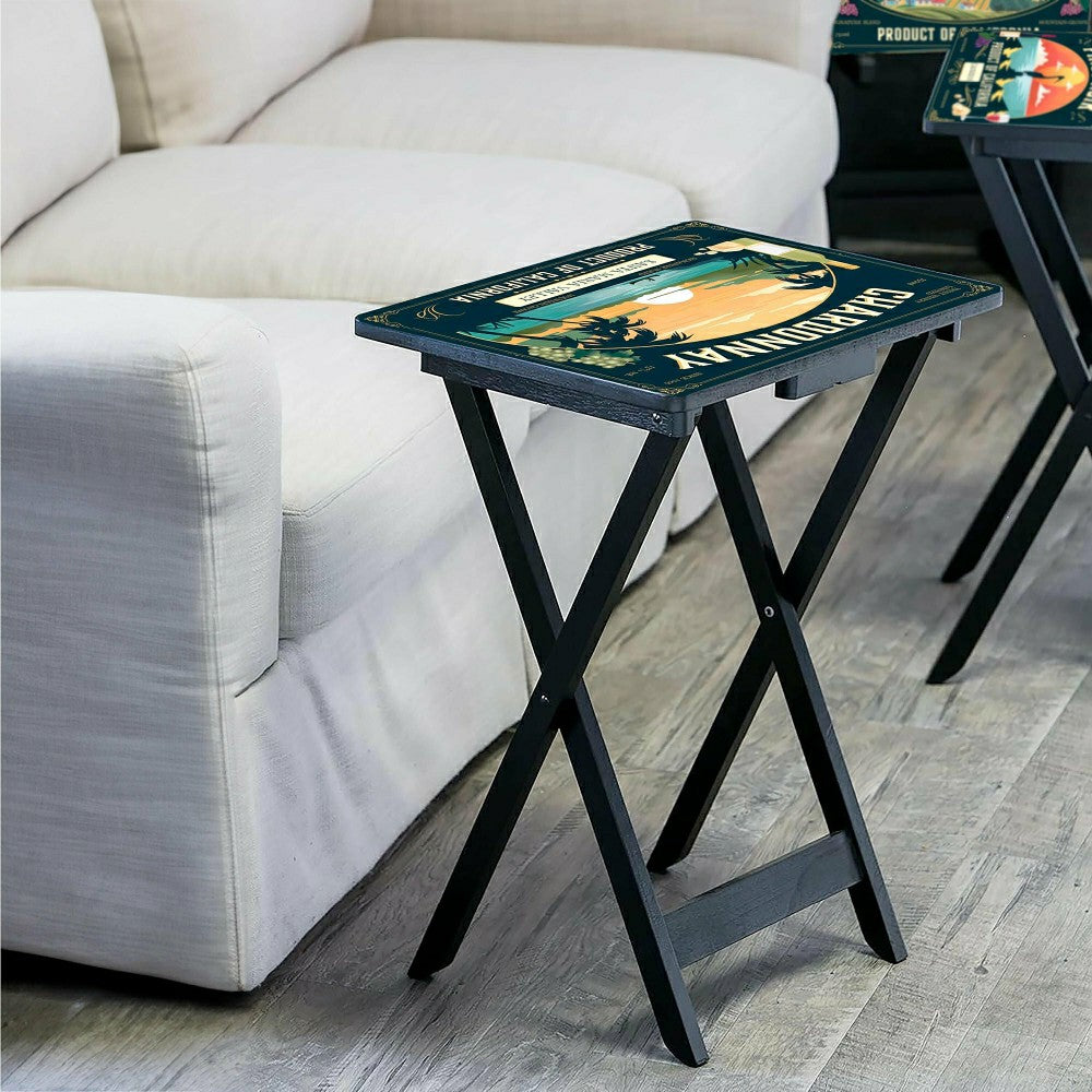 California Wine Label TV Tray Set of 4 | Plow & Hearth