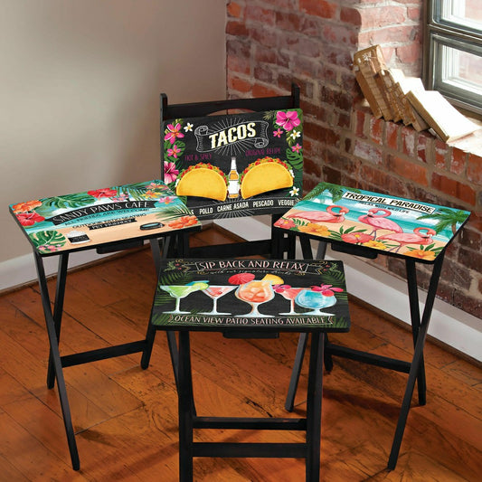 Beach Vacation TV Tray Set of 4 | Plow & Hearth