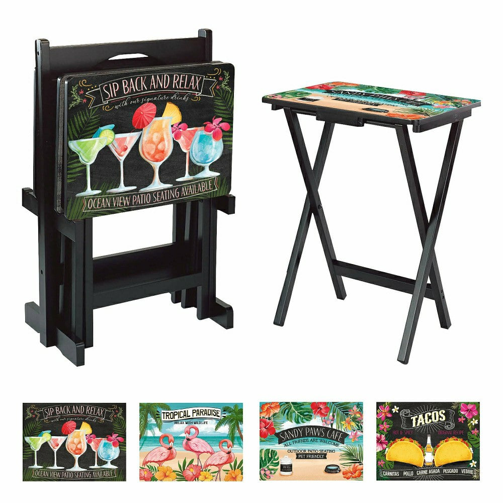 Beach Vacation TV Tray Set of 4 | Plow & Hearth