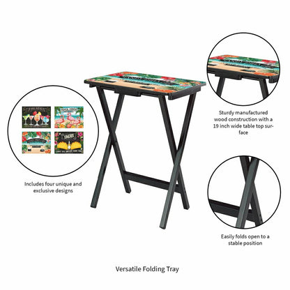 Beach Vacation TV Tray Set of 4 | Plow & Hearth