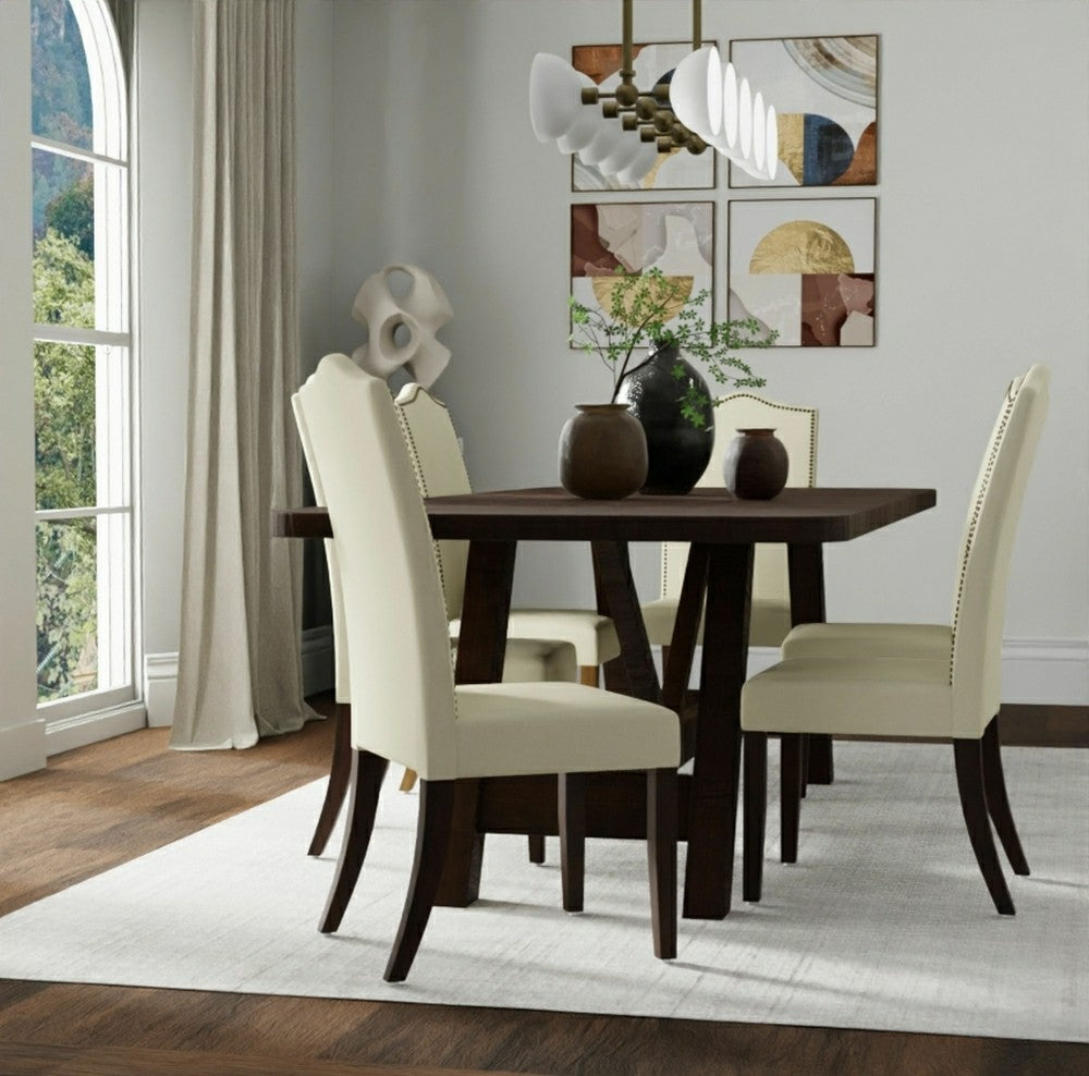 Romero Parson Linen Upholstery Chair, Chestnut | Plow & Hearth