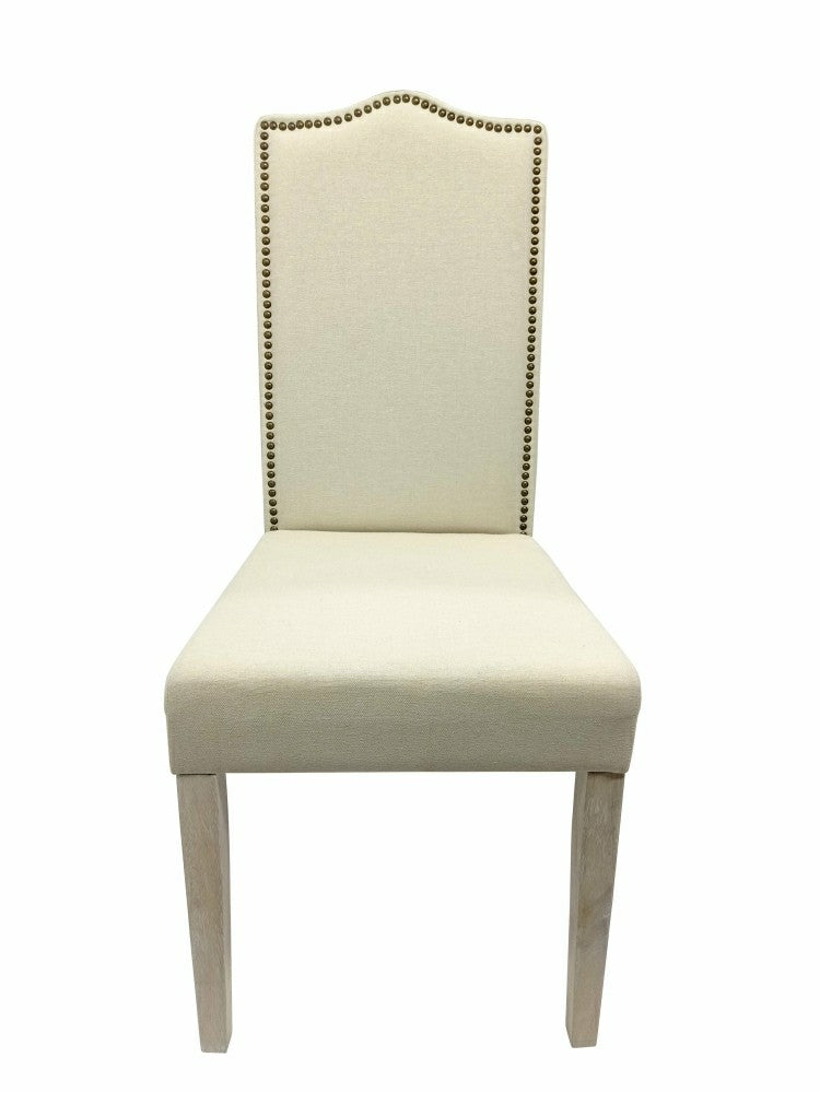 Romero Parson Linen Upholstery Chair, Natural Driftwood | Plow & Hearth